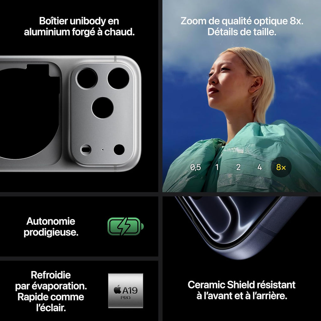 Apple iPhone 17 Pro 256GB: 6.3-inch screen up to 120Hz, A19 Pro chip, Prodigious battery life, Pro Fusion camera system with Front Center Stage camera; Cosmic Orange
